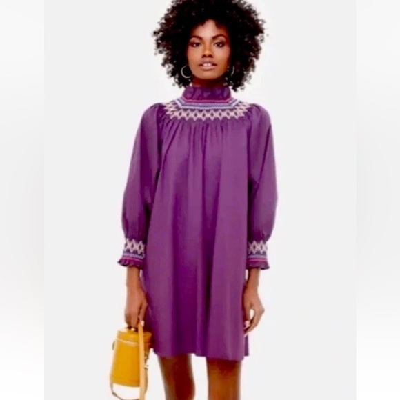 Tuckernuck Dresses & Skirts - Pomander Place Tuckernuck Plum Smocked Wrenley Mini Dress - Sz Small high neck
